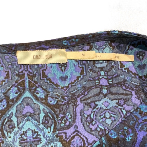 Kimchi Blue Urban Outfitters Blue Paisley and Black Lace Inset Romper Women M - Picture 6 of 9